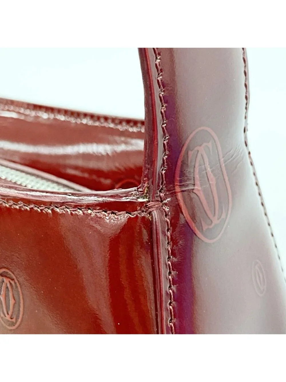Cartier Handbag Happy Birthday Leather Bordeaux Silver